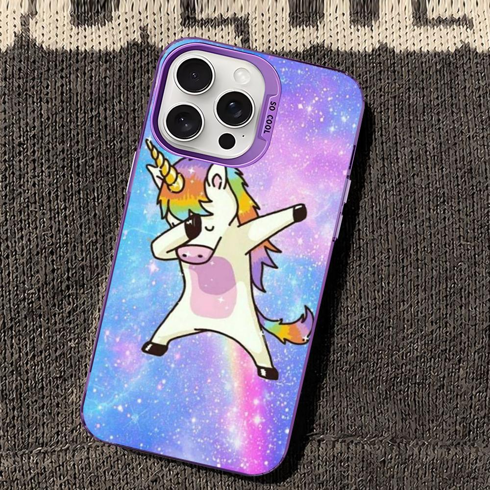 Мультяшный чехол для телефона с единорогом для iPhone 16 15 14 13 12 11 Pro Max X XR XSMAX 8 7 Plus Матовый противоударный задний чехол