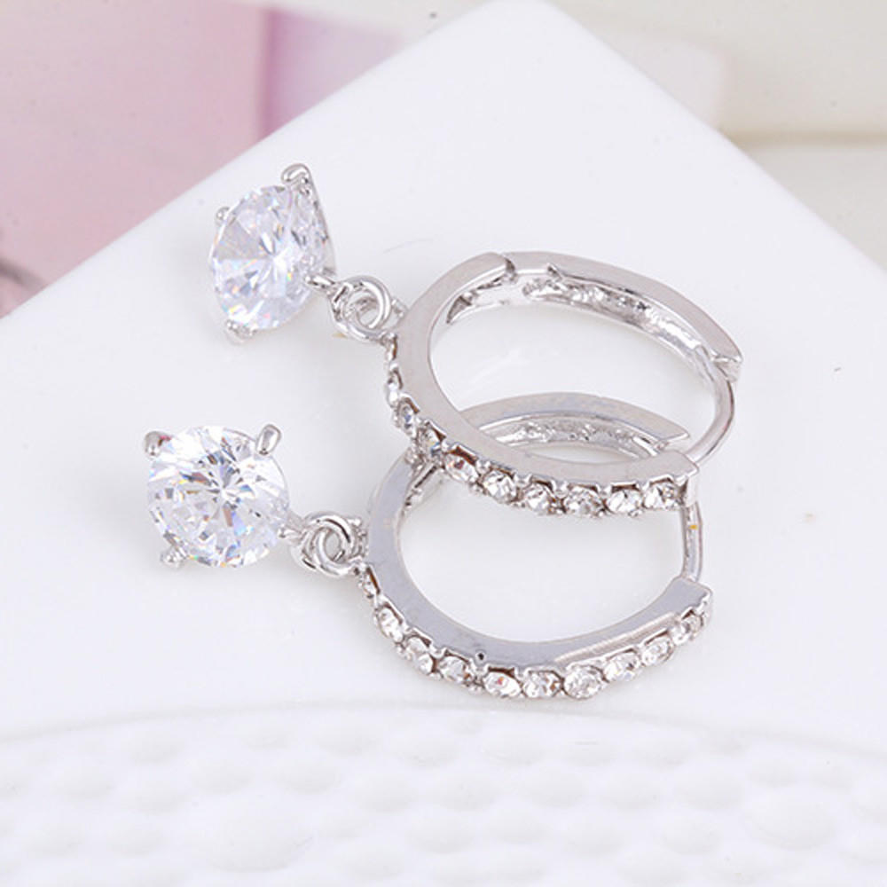 Модные роскошные круглые серьги с бриллиантами для женщин, серебряные, золотые, блестящие серьги-гвоздики из розового золота