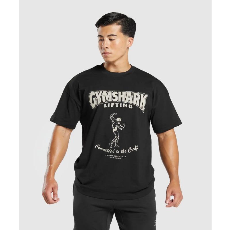 Мужская быстросохнущая фитнес-полиэстеровая футболка Топ Одежда Акула Удобная Дышащая Спортивная Фитнес-одежда Футболки Мужские