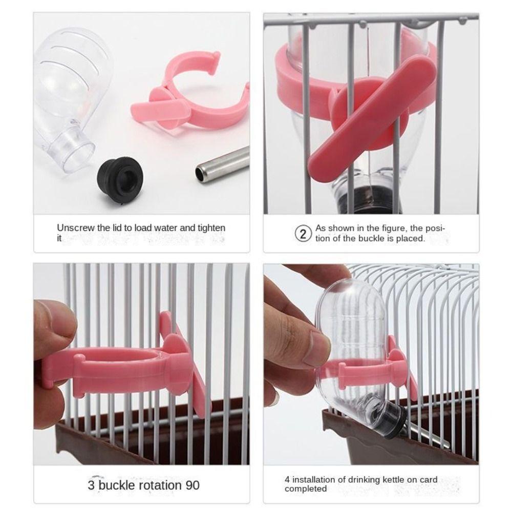 Stainless Steel Head Hamster Water Dispenser Plastic Pet Drinking Dogs Rabbit Hamster