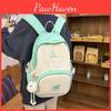 Blocked Color Fashionable Letter Pattern Student Backpack With Plush Pendant