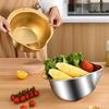 Stainless Steel Rice Washer Strainer Bowl Quick Drainage Rice Washing Bowl Rice Sieve Colander Fruit Vegetable Strainer Kitchen Tools