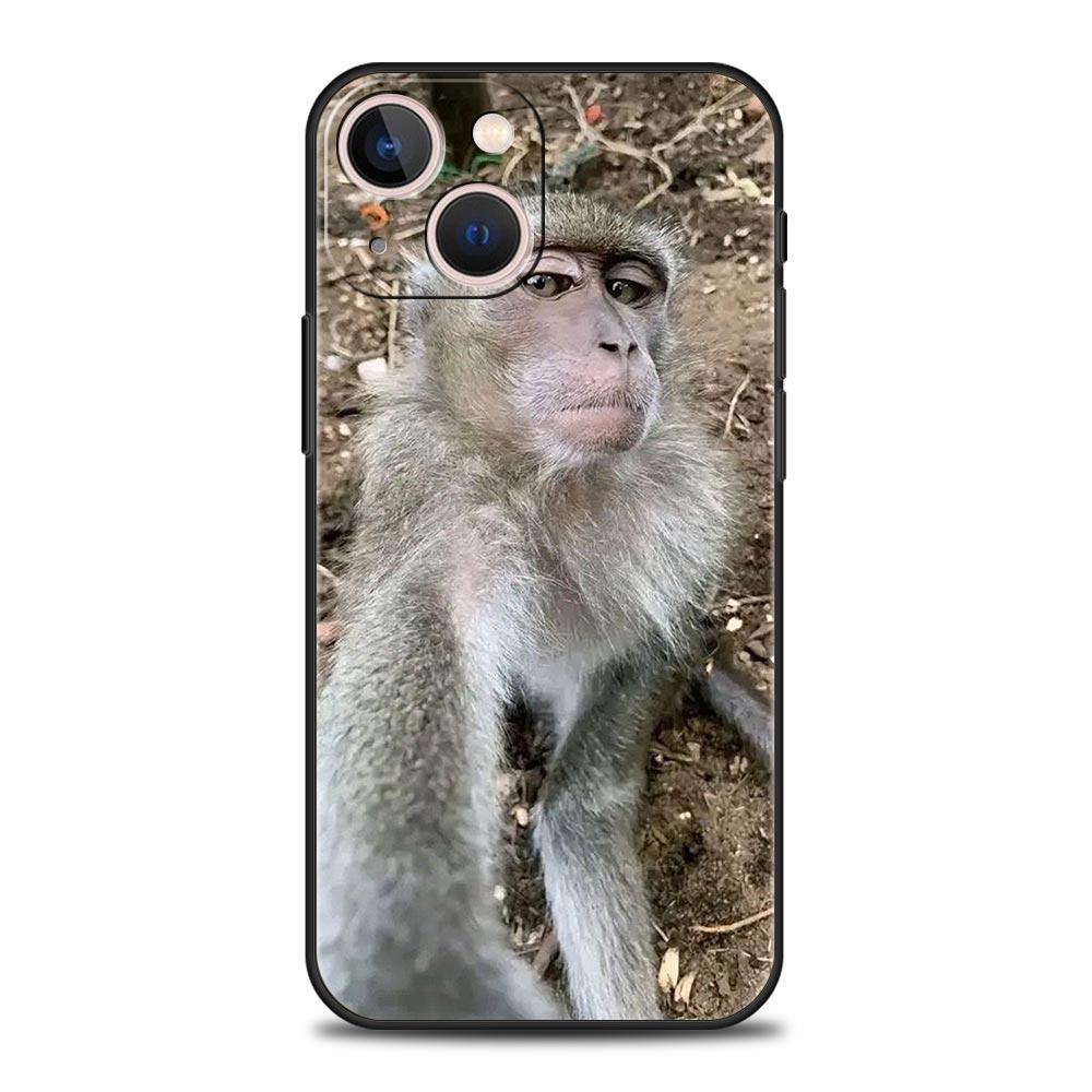 Чехол для телефона iPhone 17 16e 15 14 13 12 11 Pro Max SE 7 8 Plus Оболочка iPhone 16 Мягкий ТПУ Чехол Милая Забавная Обезьяна