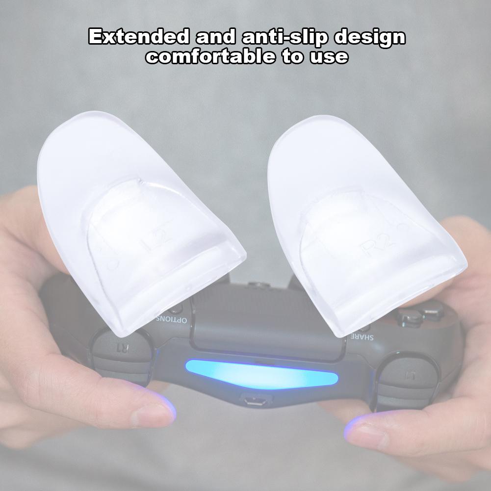 Набор из 2 шт. Прочные удлинители триггеров R2 L2 для контроллера PS4 (прозрачный)