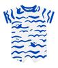 Short Romper A0CV5 Blue 12 Months 74cm [Petit Bateau] Off-White/Royal