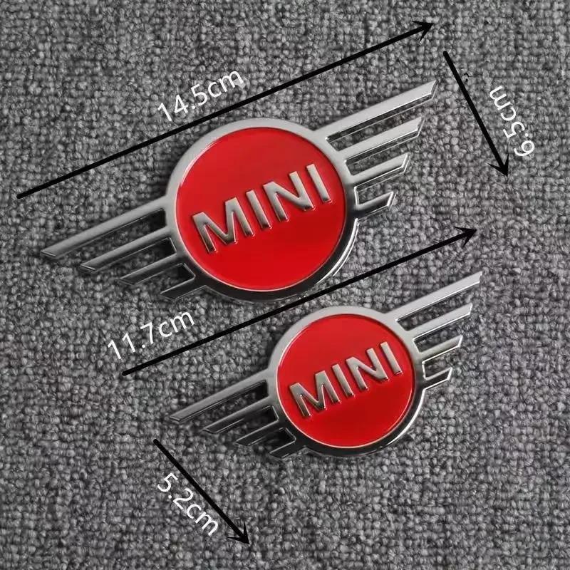 14.5x6.5cm Metal Car Front Cover Badge Sticker Rear Emblem for MINI Countryman Clubman JCW F55 F56 R55 R56 R60 F60 Logo