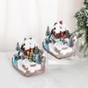 Creative Resin Christmas Village Houses LED Light Snow View Xmas Ornament Craft Santa Claus New Year Decor Festive Atmosphere