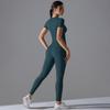 Новый однотонный двухсторонний брашированный облегающий комплект для йоги с высокой эластичностью и воздухопроницаемостью для бега, фитнеса, спорта, комплект для йоги для женщин