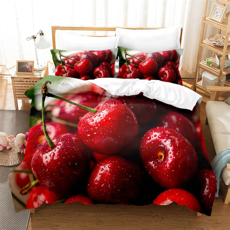 Постельное белье «Сладкая вишня» Прекрасный детский пододеяльник для мальчиков, Покрывало для девочек Роскошное постельное белье Комплект пододеяльника размера кинг/квин