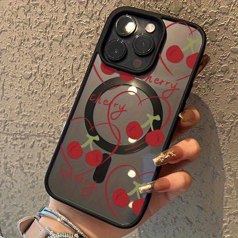 Любовь вишня магнитный чехол для телефона подходит для iPhone 17 16 15 14 13 12 11 Pro/Max/Plus противоударная задняя крышка