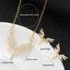 Angel Wings Zircon Bridal Jewelry Set: Necklace & Earrings