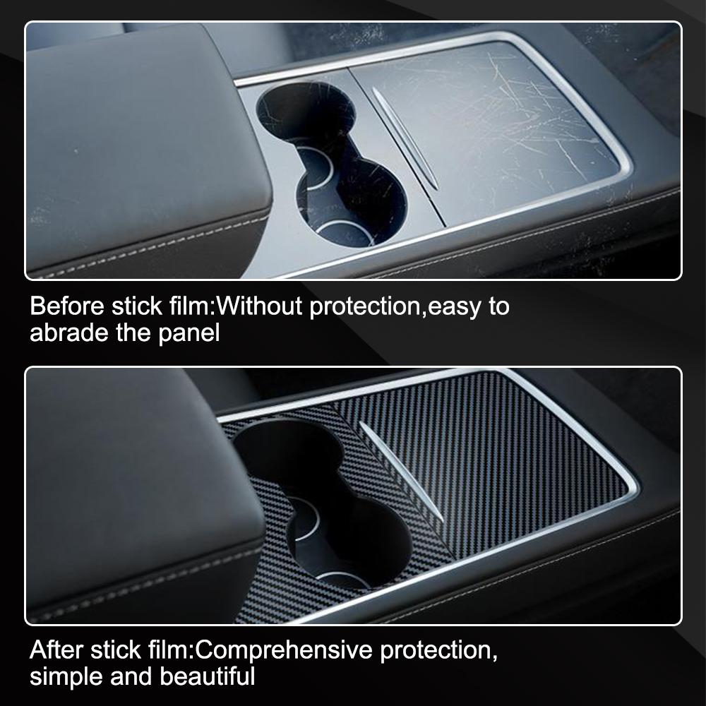 For Tesla Model 3 Model Y 21-22 PVC Film Car Central Control Panel Sticker Interior Decoration Multi Style Central Console Trims