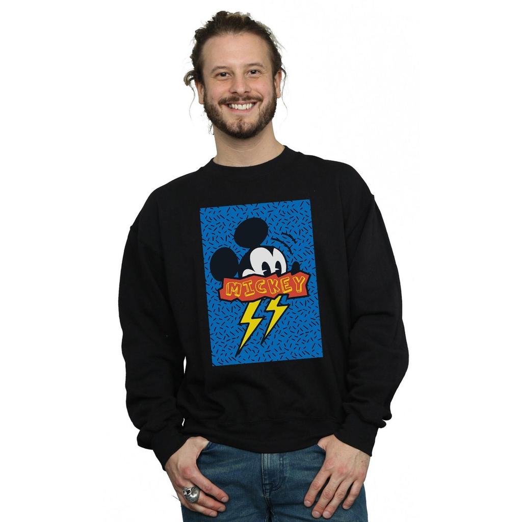 Disney Mens Mickey Mouse 90s Flash Sweatshirt