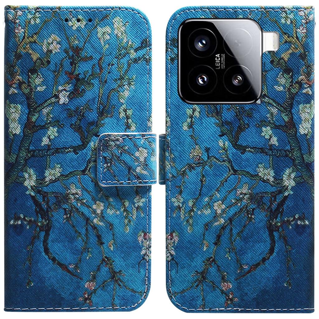 Для Xiaomi 15 Чехол-кошелек с принтом из кожи Чехол для телефона