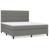 3142034 vidaXL Divan-lit Tapissier Avec Matelas Gris Foncé 180x200cm Tissu