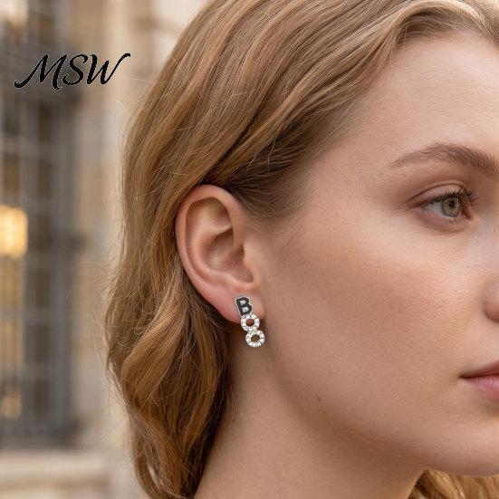 Comfortable Wear Holiday Ornaments 1 Pair Halloween BOO Earrings for Women, Sparkly Rhinestone Boo Black Dripping Letter Jewelry Stud Earrings,