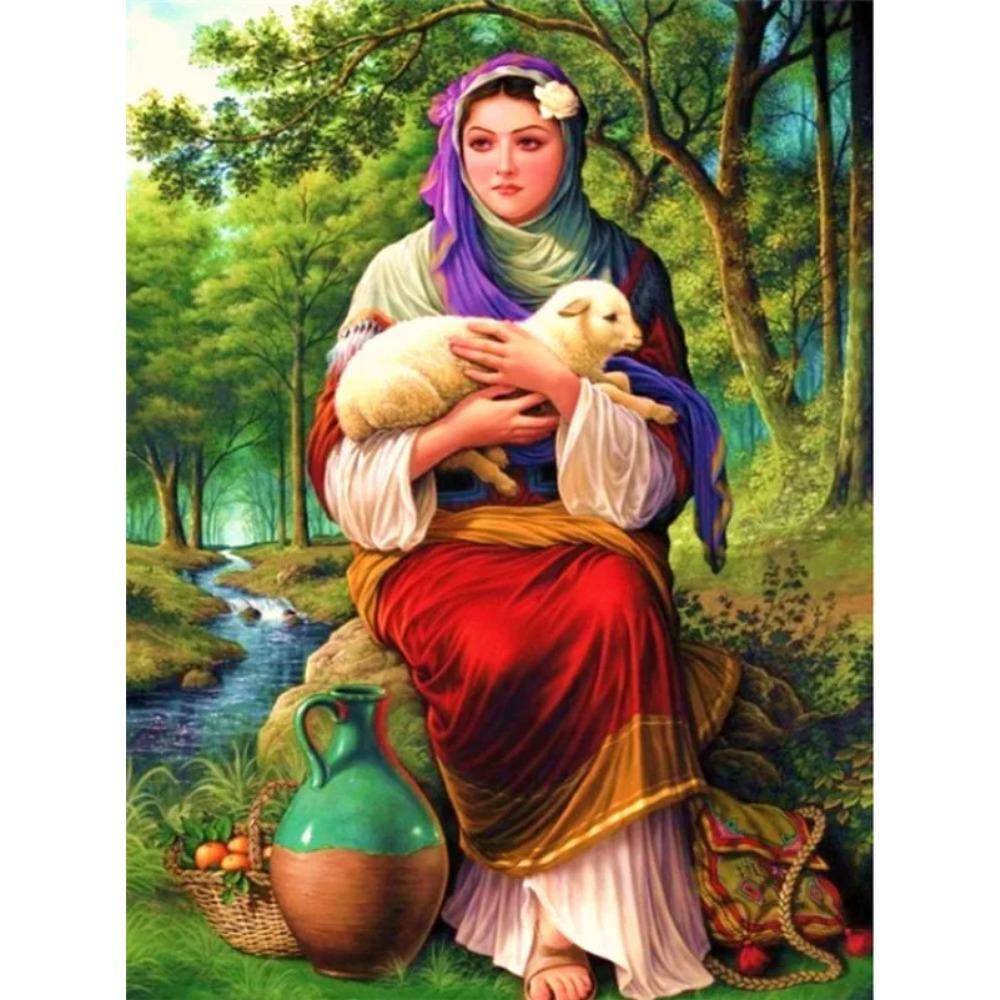 Алмазная картина, полная дрель, круглая алмазная живопись с фермой, ручная работа, ретро, ​​сделай сам, алмазная мозаика, украшение дома