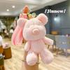 Delightful Candy Colored Plush Bear Keychain Cute Cartoon Pendant For Stylish Girls