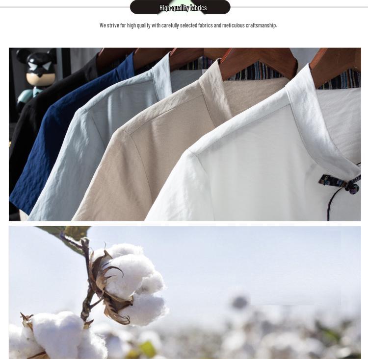 Ice Silk Summer Men's Cotton Linen T-Shirt & Long Pants Set - Casual Solid Color, Plus Size Available