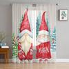 Рождественский гном Рождественская елка Прозрачные шторы для детской спальни Гостиной Вуалевые шторы Рождественская кухня Тюлевая штора