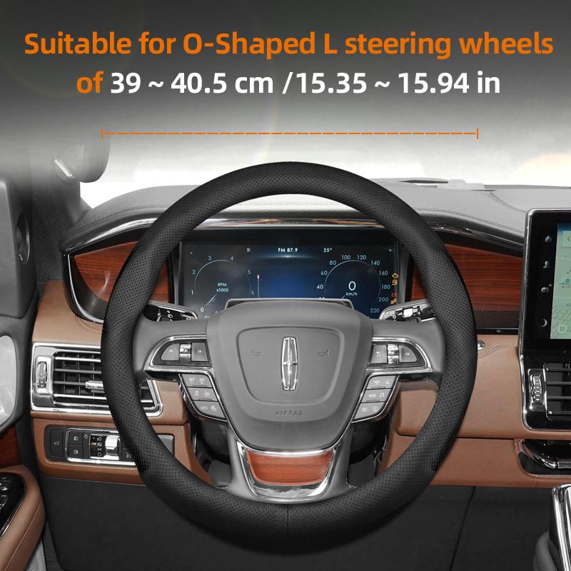 Для Lincoln Z MKZ MKT MKC MKX MKS Navigator Aviator Nautilus Corsair Continental Кожаная дышащая накладка на руль автомобиля