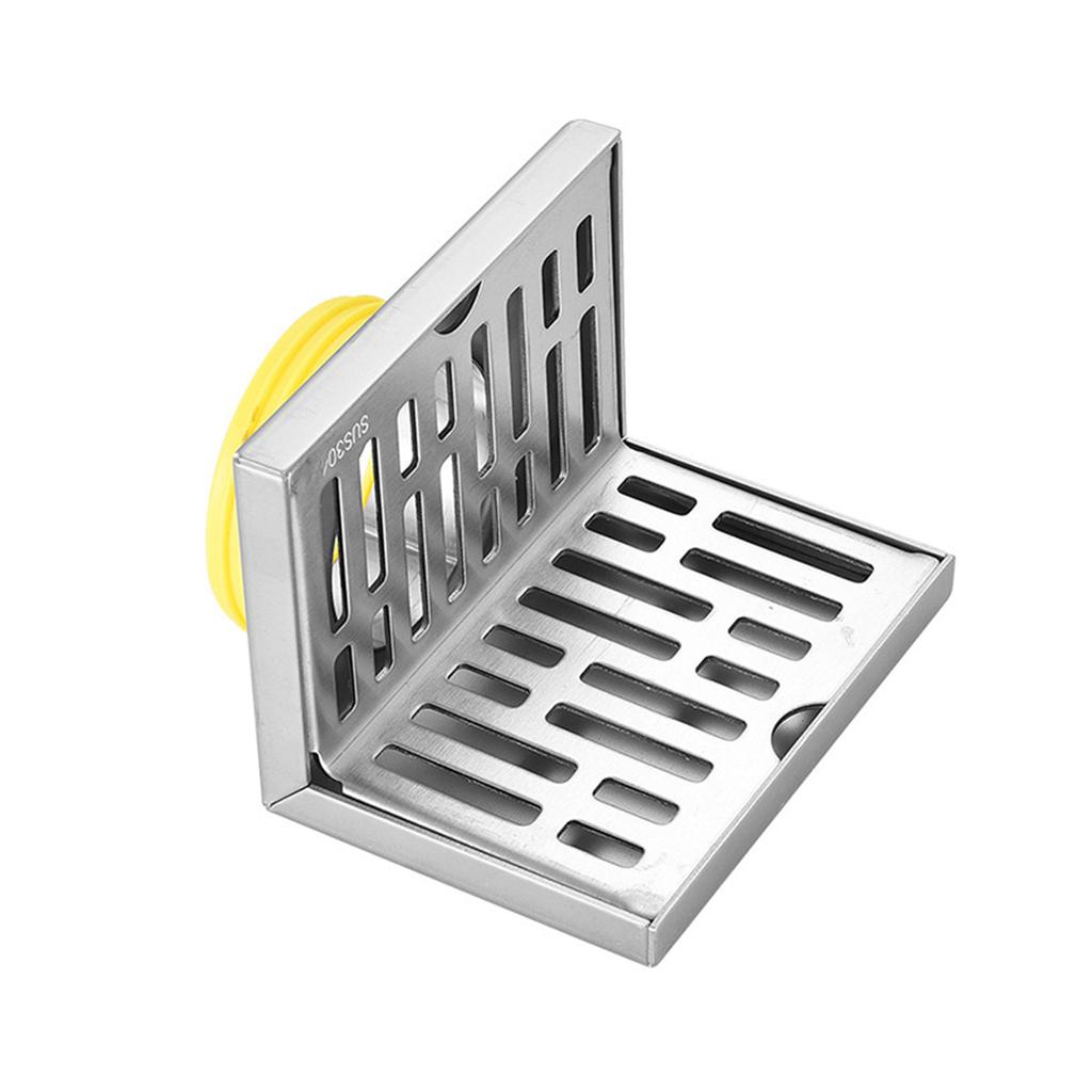 Износостойкий L-образный вставной напольный слив для ванной из нержавеющей стали, квадратный угловой напольный слив, угловой настенный напольный слив