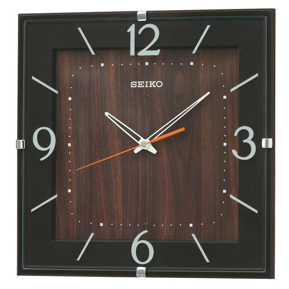 Seiko Часы настенные часы Natural Radio Analog квадратной формы темно-коричневые KX398B