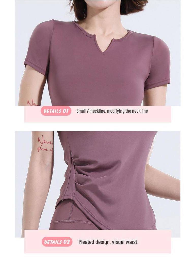 2025 Весна/Лето Быстросохнущий Спортивный Комплект Йоги – Облегающий Покрой, Короткий Рукав Одежда Для Фитнеса