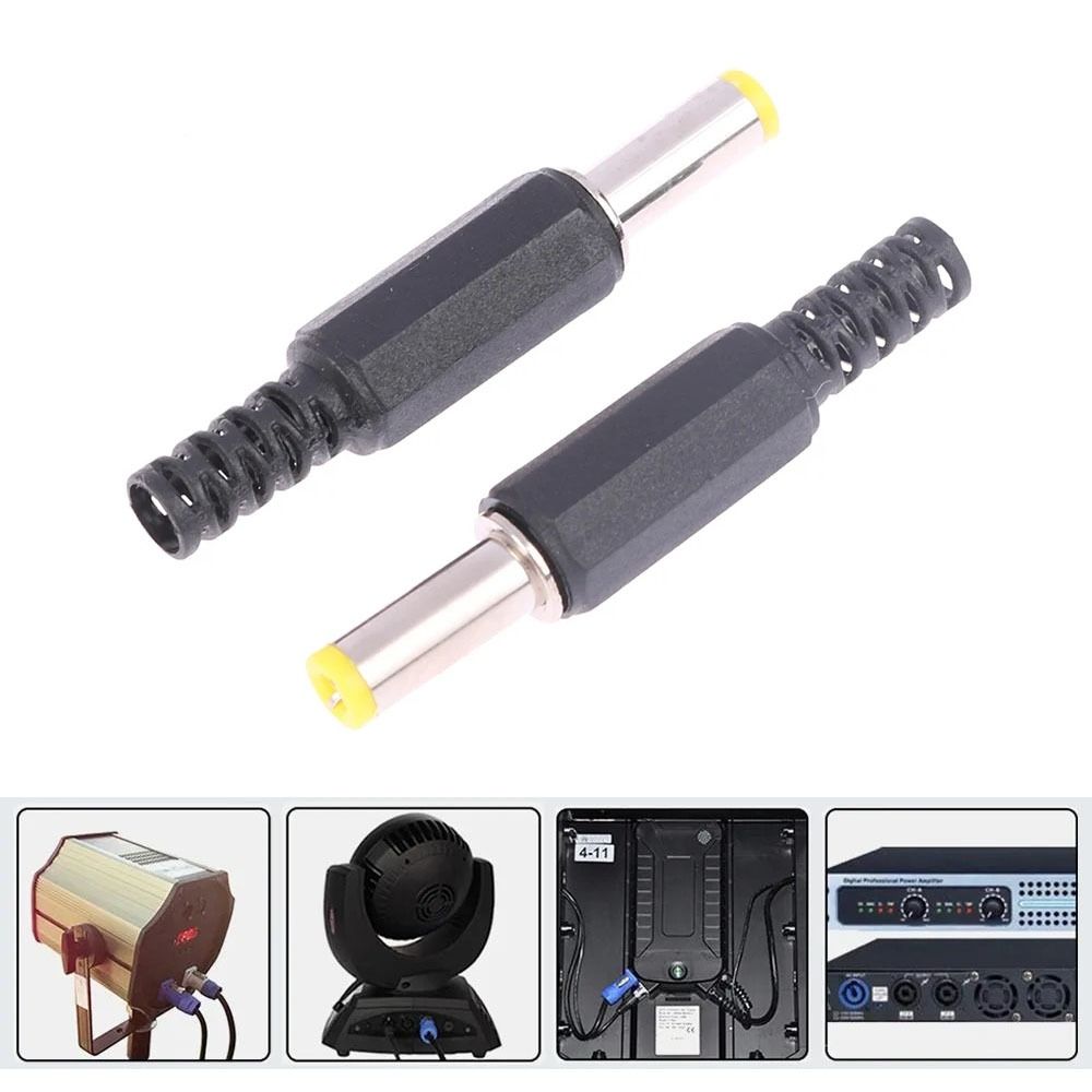 Black Male Barrel Connectors 14mm DC Male Jack Monitoring DC Power Plug DC Power Plug Socket