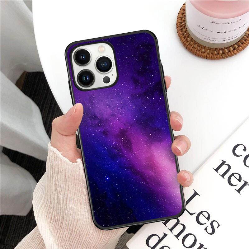 Blue Purple Pink Space Night Sky Phone Case For Iphone 14 13 12 11 Pro Max Case For Iphone 14 13 Pro XS MAX X XR Case