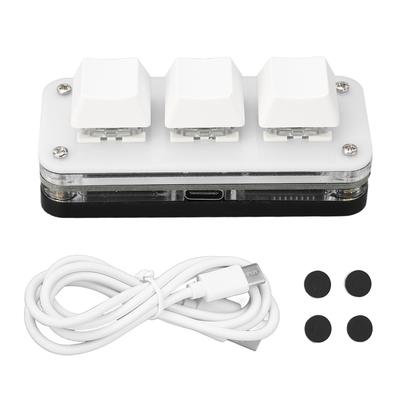3-клавишная мини-клавиатура USB механическая игровая программируемая макро-клавиатура с синим переключателем и RGB-подсветкой