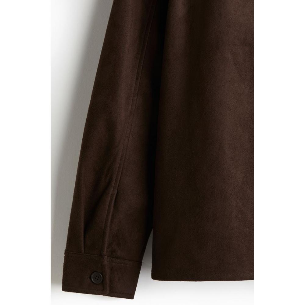 HM Текстурированная верхняя рубашка Regular Fit Brown