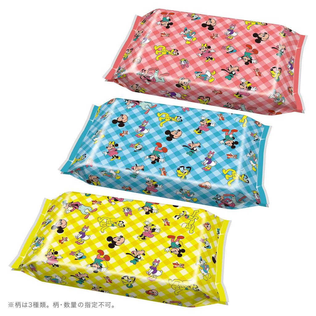 LEC Disney Чистая вода для рук 60 листов x 3 упаковки Мягко содержит увлажняющие ингредиенты Лист Сделано без добавок Пропилен или 99% салфетки, (Микки и