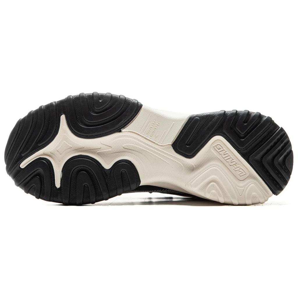 Кроссовки Li Ning Milkshake Soft Rebound Retro с толстой подошвой, амортизирующие, износостойкие, низкие, повседневные, женские, цвет черный, коричневый AGCU404-1