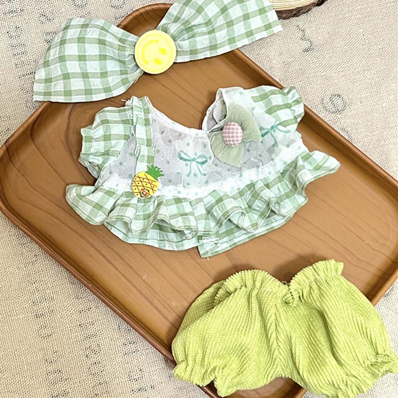 20 см хлопковая кукла, милые платья принцессы, комбинезон, футболка, плюшевая кукла, одежда, юбка с повязкой на голову, комплект платьев, аксессуары для кукол