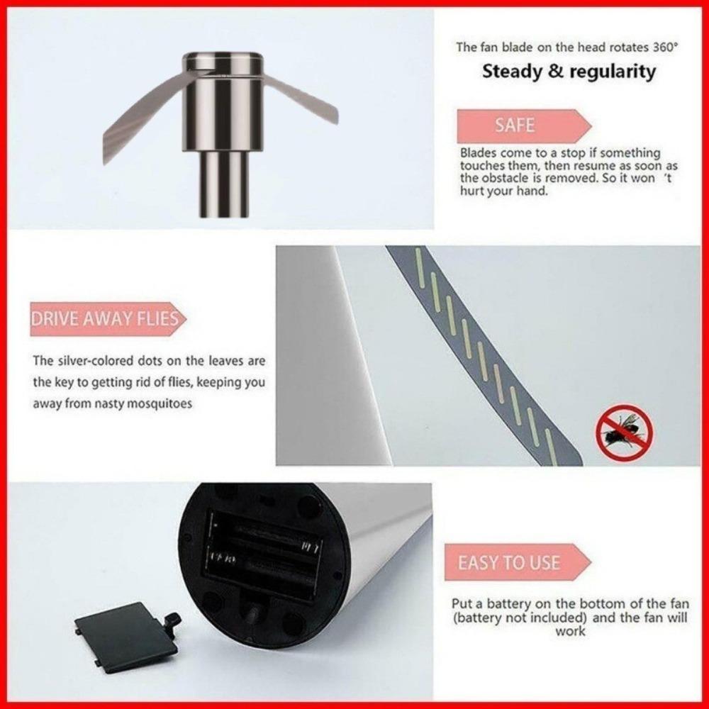 Бесшумная автоматическая ловушка для мух, питание от батареек, настольный вентилятор для борьбы с вредителями, портативный вентилятор-репеллент от мух, для дома и улицы