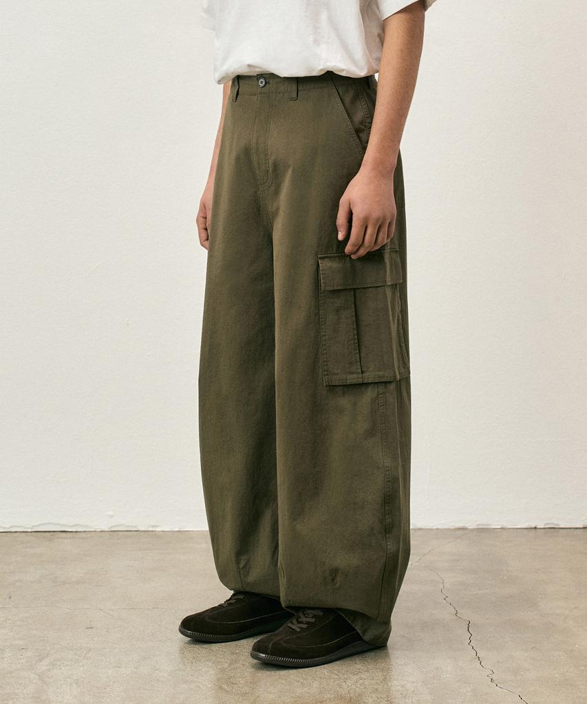 COSTUME O’CLOCK Cotton Washed Balloon Cargo Pants Light Beige Coospt244Lbeige
