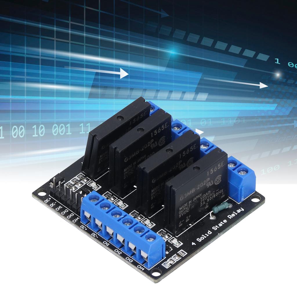 Релейный модуль 4-канальный твердотельный релейный модуль с предохранителем для любителей электроники своими руками
