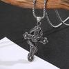 European and American Necklace Cross Dragon Pendant Retro Punk Accessory ,A Gift for My Boyfriend