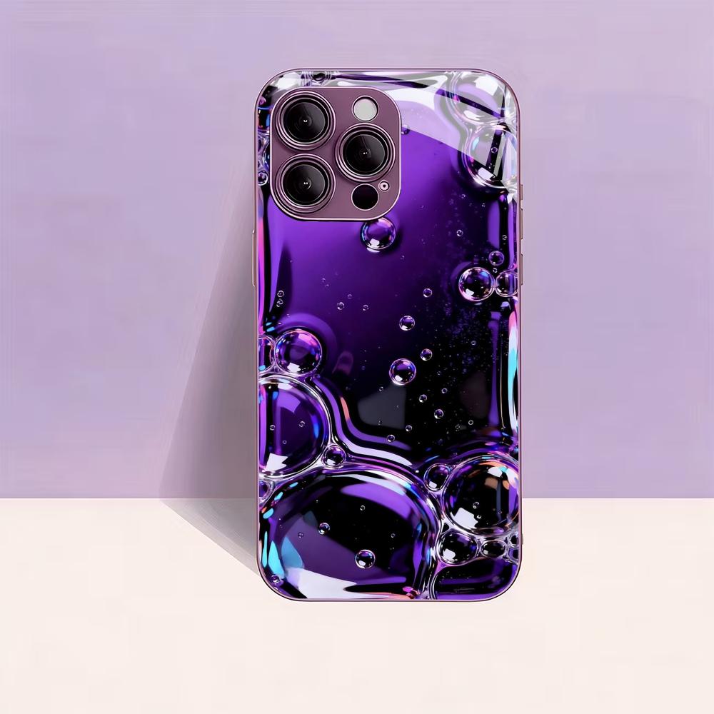 Современное фиолетовое жидкое искусство для чехла iPhone для чехла iPhone 17 Модный чехол fundas Стекло для iPhone 17 16 15 14 13 12 pm Pro Plus