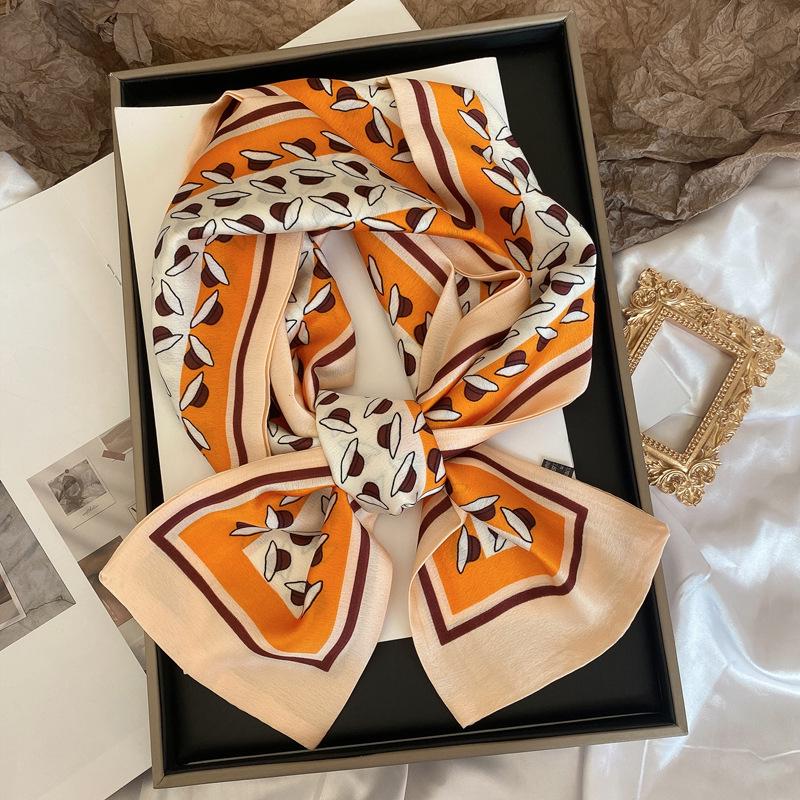 Women's Silk Floral Scarf: Lightweight, Long, and Ideal for Spring & Autumn