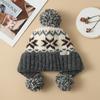 Winter Retro Jacquard Knitted Hat Women's Warm Plush Thickened Cold-proof Wool Hat Casual Outdoor Hat
