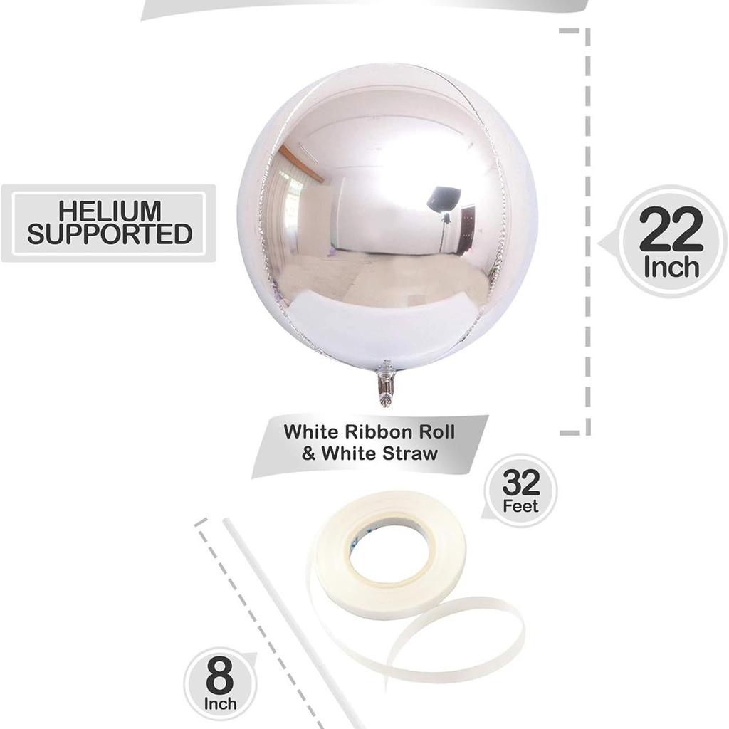 4D Aluminum Film Balloon 18-Inch Three-Dimensional Round Floating Sky Wedding Outdoor Photo Wedding Birthday Party Decoration Balloon