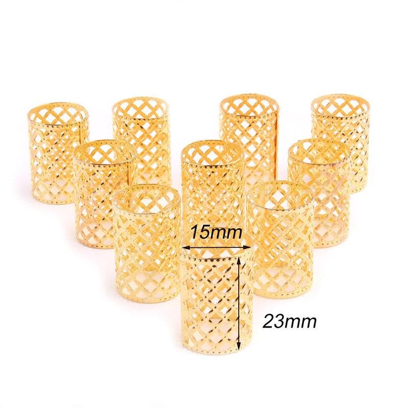 5pcs/bag Silver Metal Hair Rings Braid Dreadlocks Bead Hair Cuffs Dread Tube Charm Dreadlock for DIY Hair Accessaries