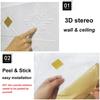 3D стерео наклейки на стену, самоклеящиеся потолочные декоративные панели большого размера, пенопластовые обои для гостиной, домашний декор