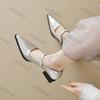 Fashion Woman Fashion Pointy Mary Jane Shoes 2025 Spring New Elegant Pumps Female Sexy Pointed Toe High Heels Thick Heel Party Shoes