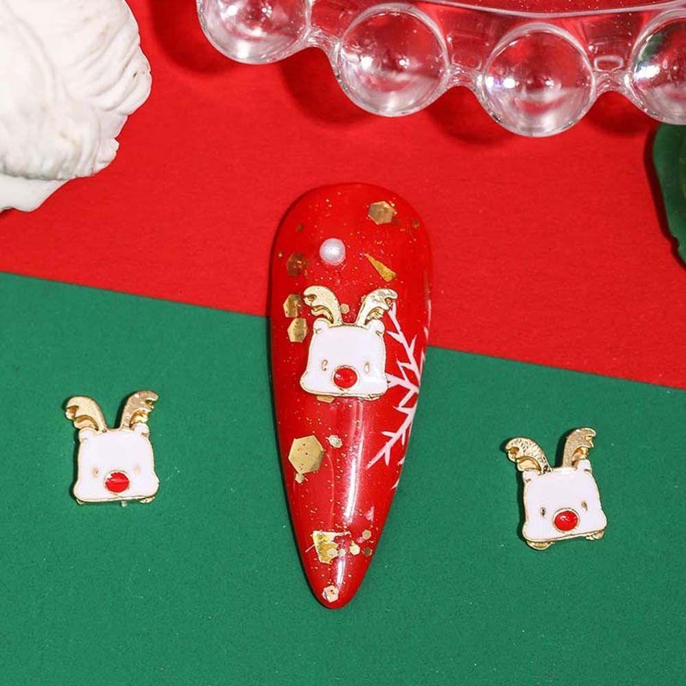 10 шт./компл. Рождественская елка, рождественские стразы для ногтей, рождественские аксессуары для ногтей, маникюрный салон