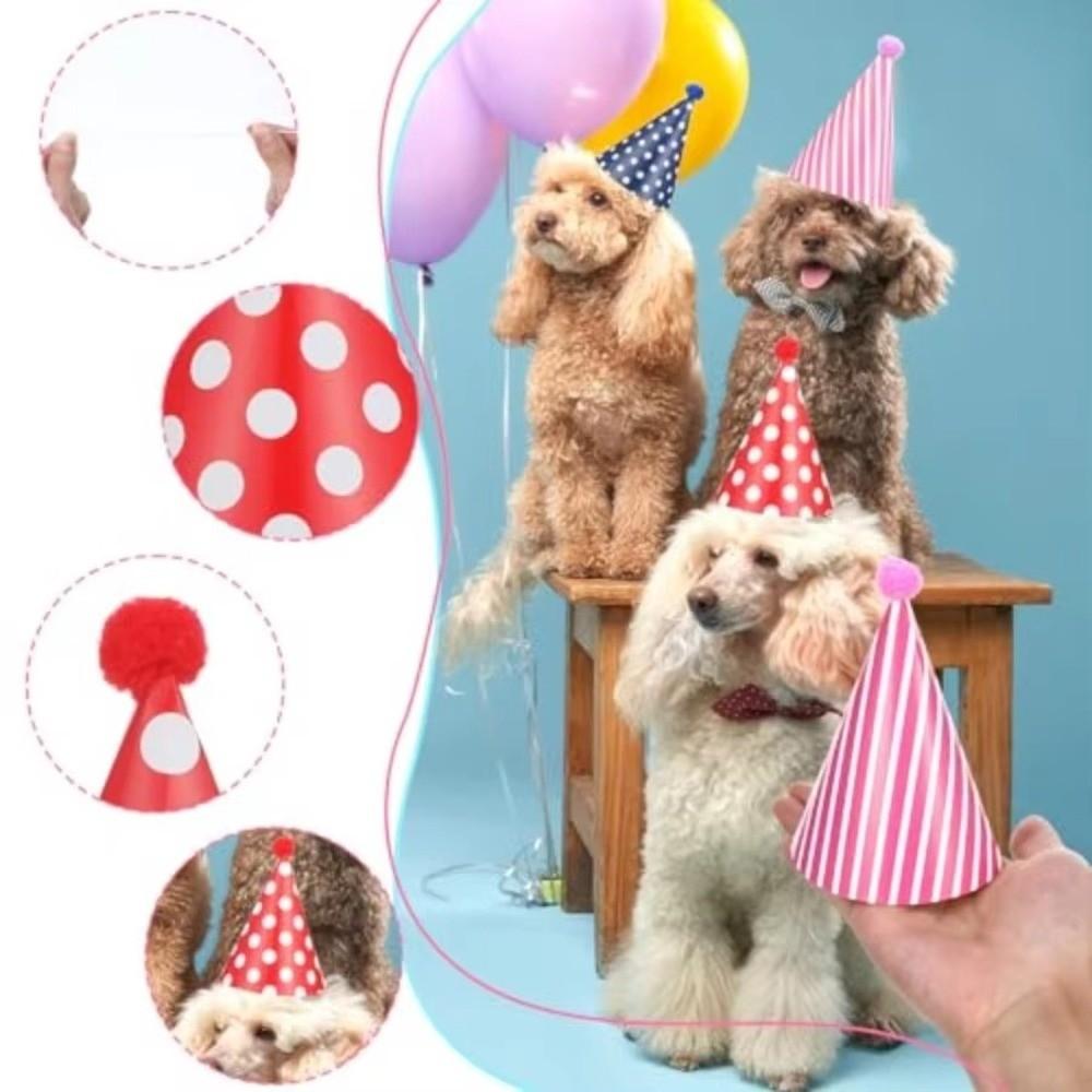 Праздничные колпаки на день рождения в горошек с помпонами Разноцветный набор колпаков для дня рождения DIY Ручная работа Бумажные конусные колпаки для вечеринки Подарки для мальчика и девочки