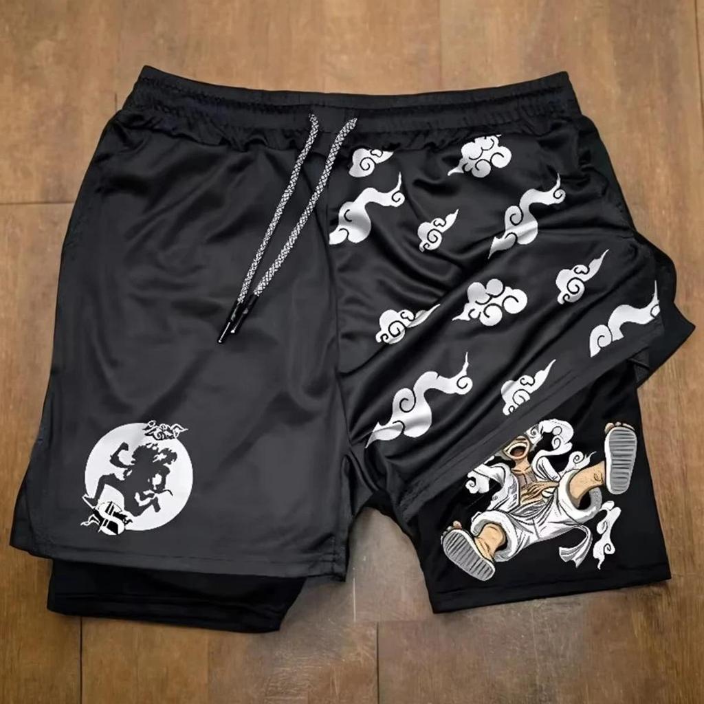 Muay Thai Kick Boxing MMA Shorts Onepiece Pirate Luffy Zoro Swordman Samurai Spider Men Women Unisex Sportswear Training Sport Gym Fitness Workout