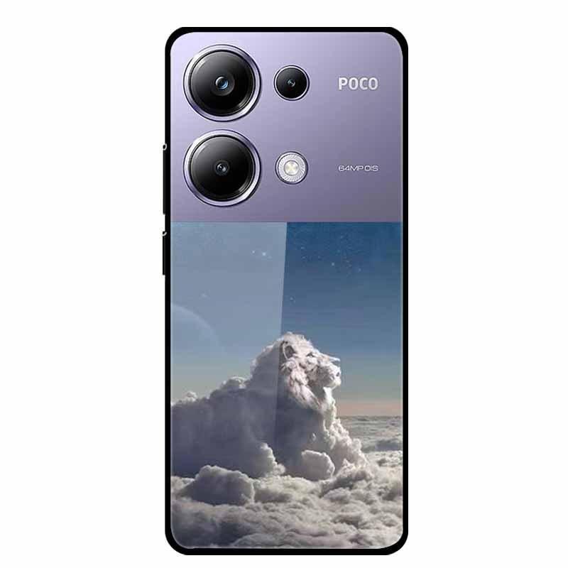 Красочный эстетичный чехол из закаленного стекла для Redmi 12 5G и POCO M6 PRO